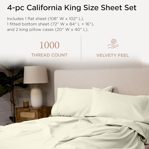 100% American Supima Cotton Queen Sheet Set 4 PC White A917