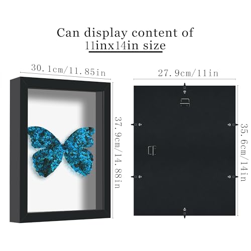 Black Shadow Box Frame 11x14 with Real Glass J89523