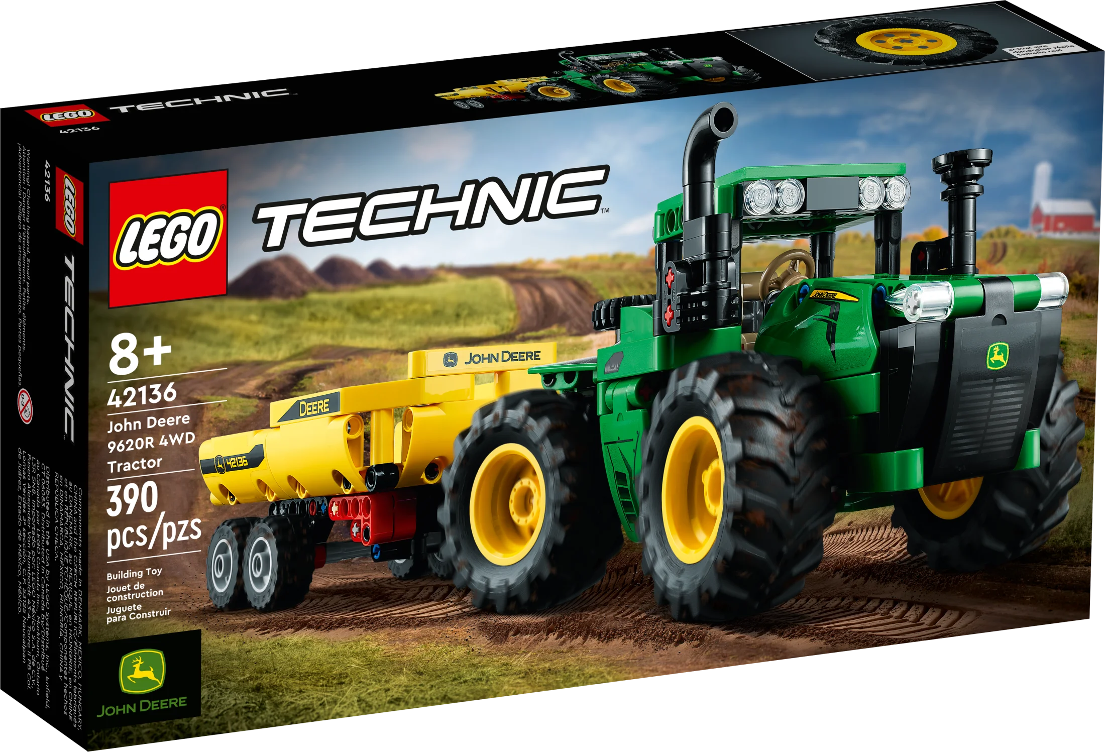 LEGO Technic 4WD Tractor Toy 42136 Building Toy with Trailer S7155