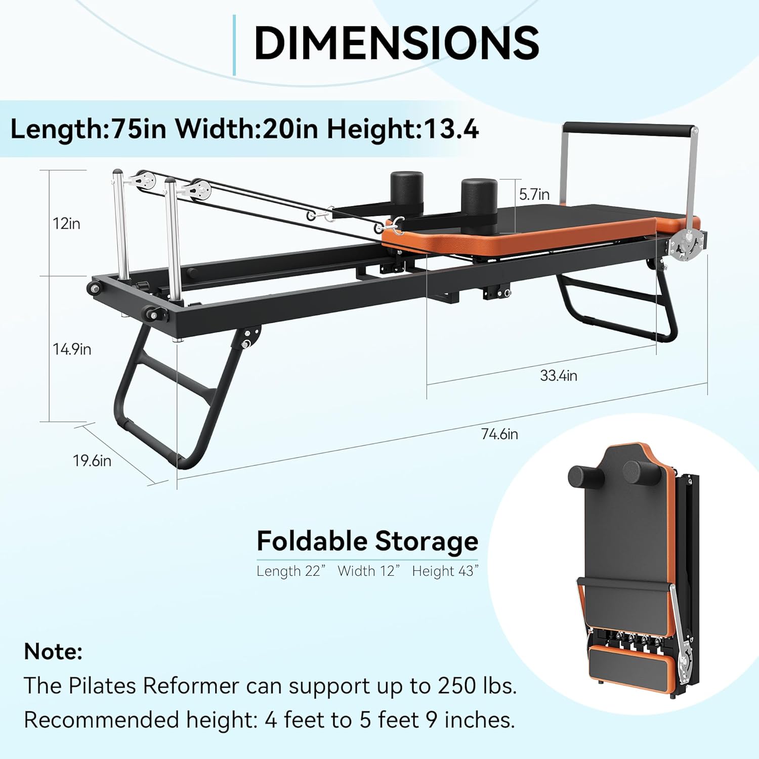 Foldable Pilates Reformer P242331