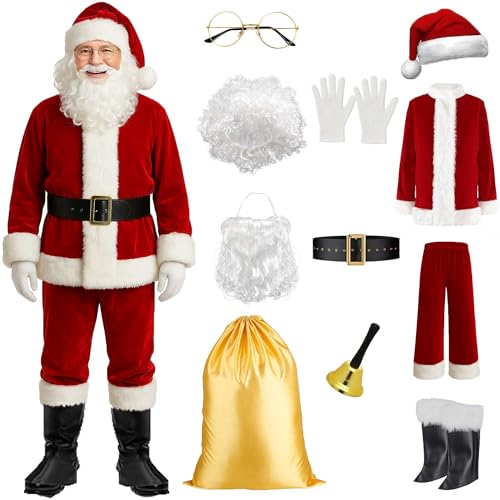 11 Pc Santa Claus Costume Suit K605