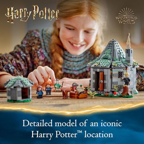 LEGO Harry Potter Hagrid's Hut: an Unexpected Visit - Kids Building Toy with Buildable House, 7 Minifigures & Dragon F755135