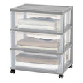 Gray 3-Drawer Plastic Rolling Cart with Wheels A1976