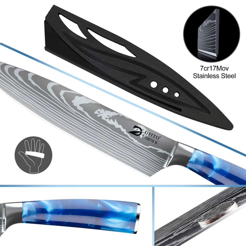 8 Pcs Stainless Steel Kitchen Knife Set K985155