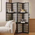 66.9Inch Tall Folding Wood Screen (4Panels, Black) Q97199