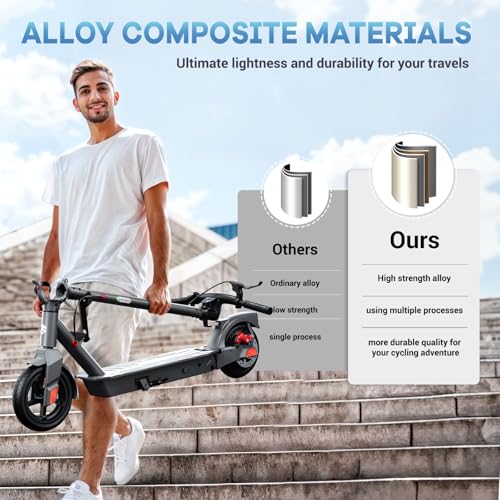 Electric Scooter, 500W Peak Motor, 8.5" Solid Rear Tire and Pneumatic Front Tire G958568