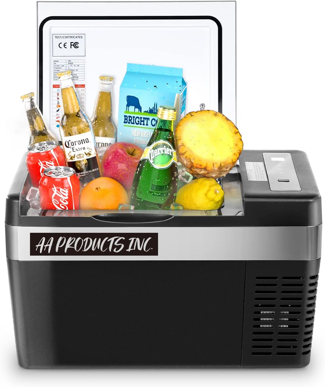 26 Quart 25L 12/24V DC 100-240V AC Car Refrigerator Black Y980606