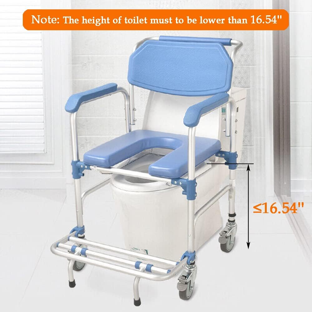 Shower Commode Chair with Wheels Y77315
