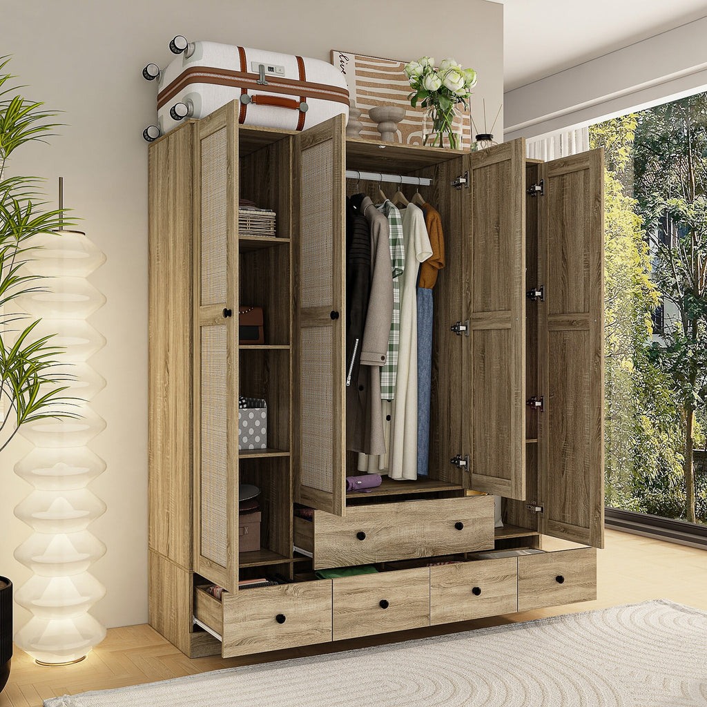 White Freestanding Wardrobe Cabinet A539344