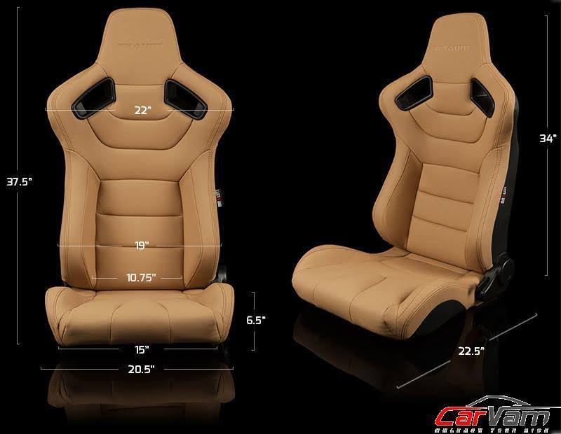 Beige Leatherette Racing Seats Pair M740842