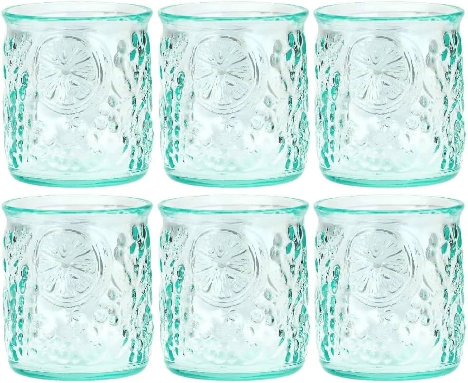 12 Oz Recycled Green Glass Drinking Glass Set Of 6 N1145