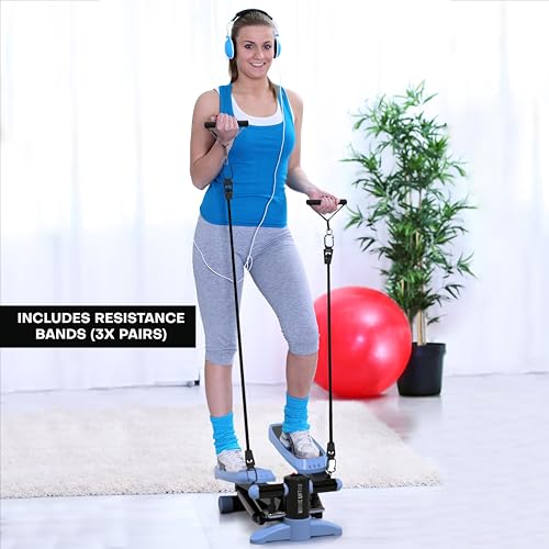Mini Stepper & Stair Climber Machine with Resistance Bands Set X81561