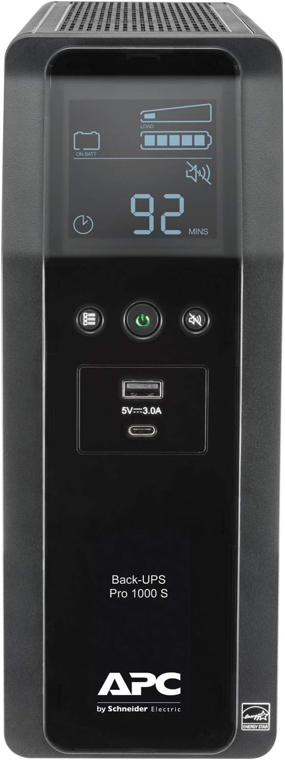 1000VA Sine Wave UPS Battery Backup with AVR J94842