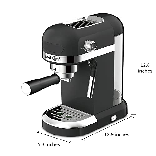 Black 20 Bar Espresso Machine with 1.4 L Water Tank H811746