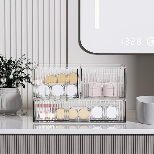 3 Pack Clear Acrylic Drawer Cosmetic Organizer Q212
