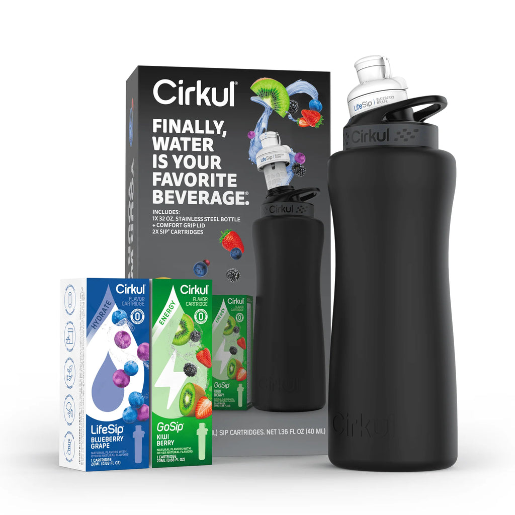 32oz Rose Gold Stainless Steel Water Bottle Starter Kit with Lid and 2 Flavor Cartridges Z20781