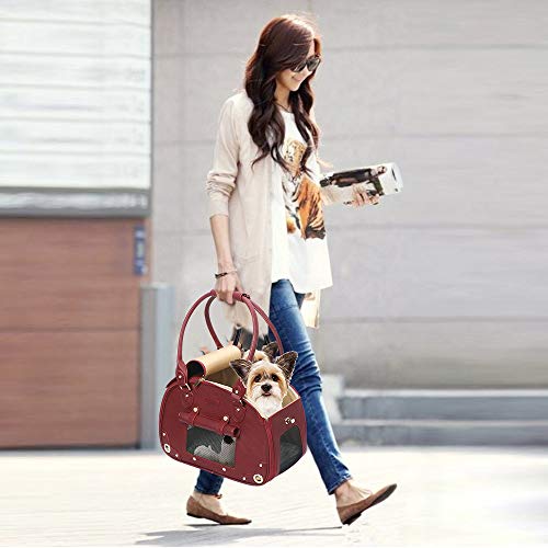 Bling Pink Waterproof Leather Pet Carrier Bag U61149