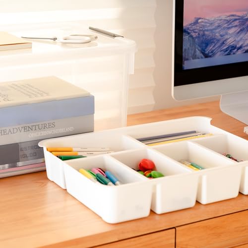 17 QT Plastic Storage Box with Removable Tray U3412