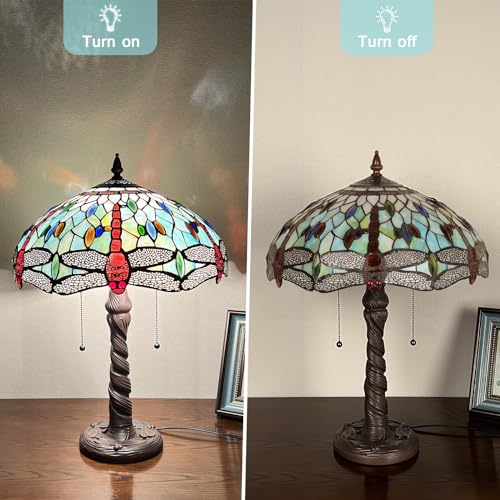 Tiffany Stained Glass Table Lamp 2-Light 16x16x24 Inches Q2356