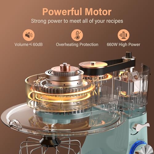 3-In-1 10-Speed 660W 6QT Tilt-Head Electric Stand Mixer M1293