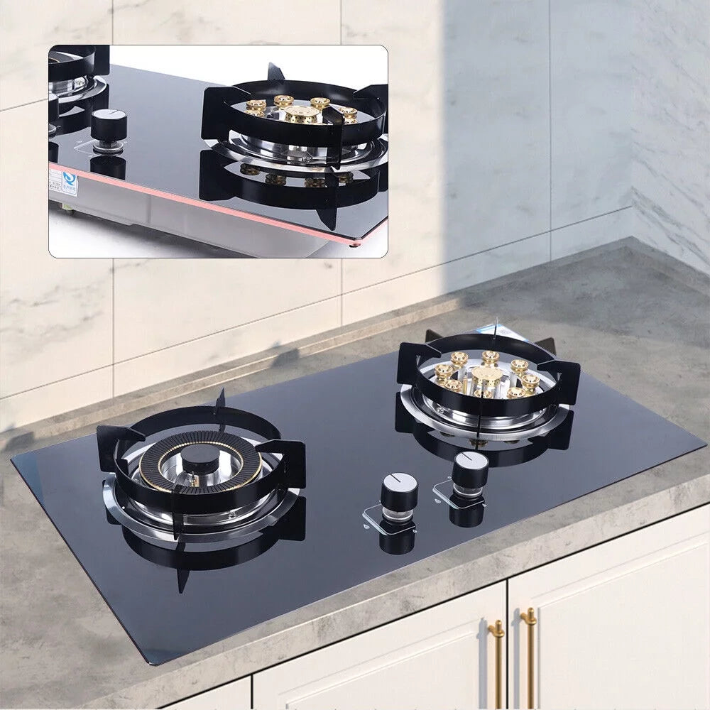 2-Burner Built-In Gas Cooktop with Tempered Glass S495944