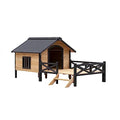 Large Wooden Dog Kennel with Porch C46625