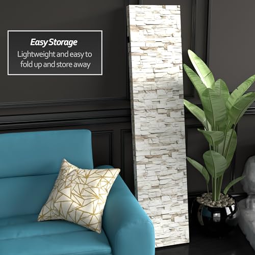 6 ft. Tall Double Sided Black & White Canvas Room Divider 3 Panel Freestanding Folding Privacy Screen S174