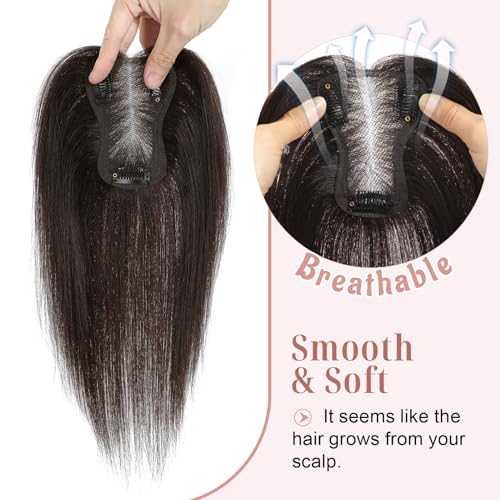 12 Inch Swiss Base Human Hair Toppers Clip in Toppers K8691