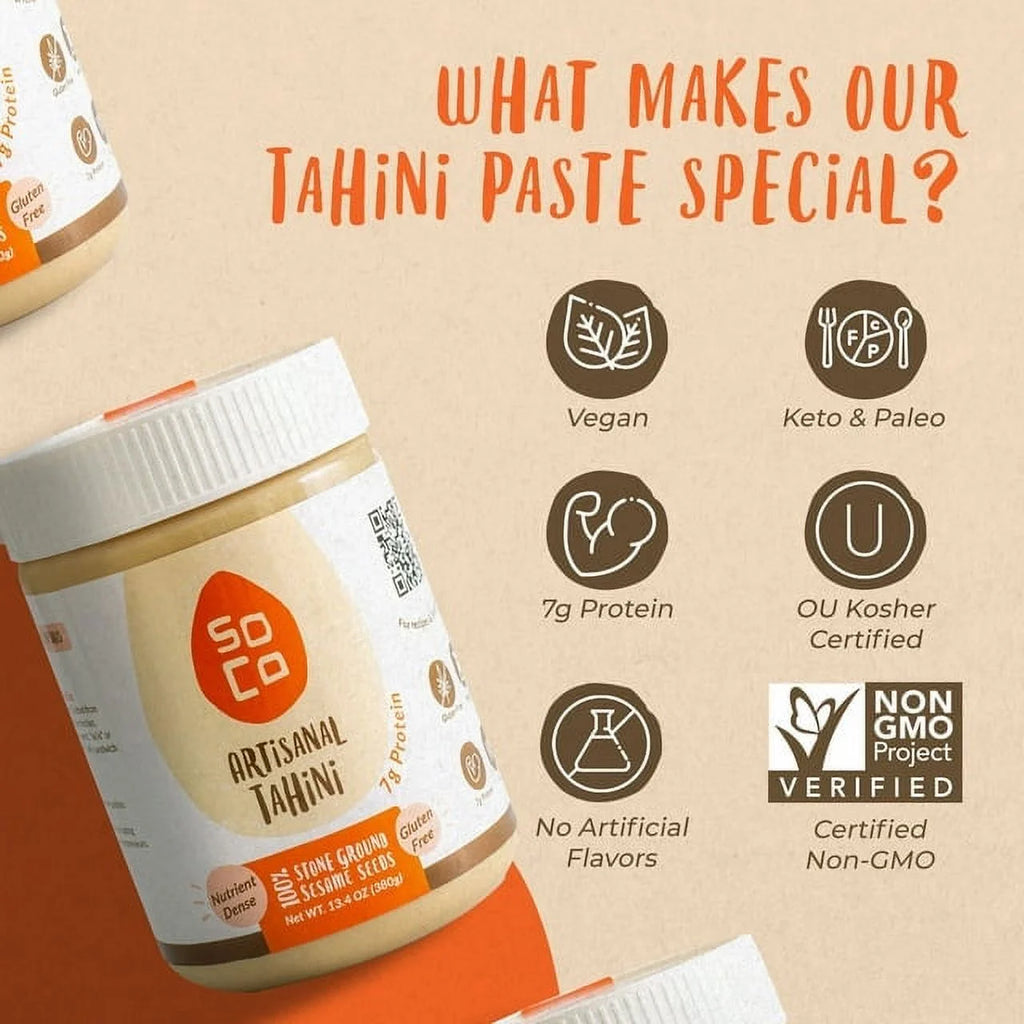 13.4 oz Pack of 8 Pure Ground Sesame Tahini Paste H11834