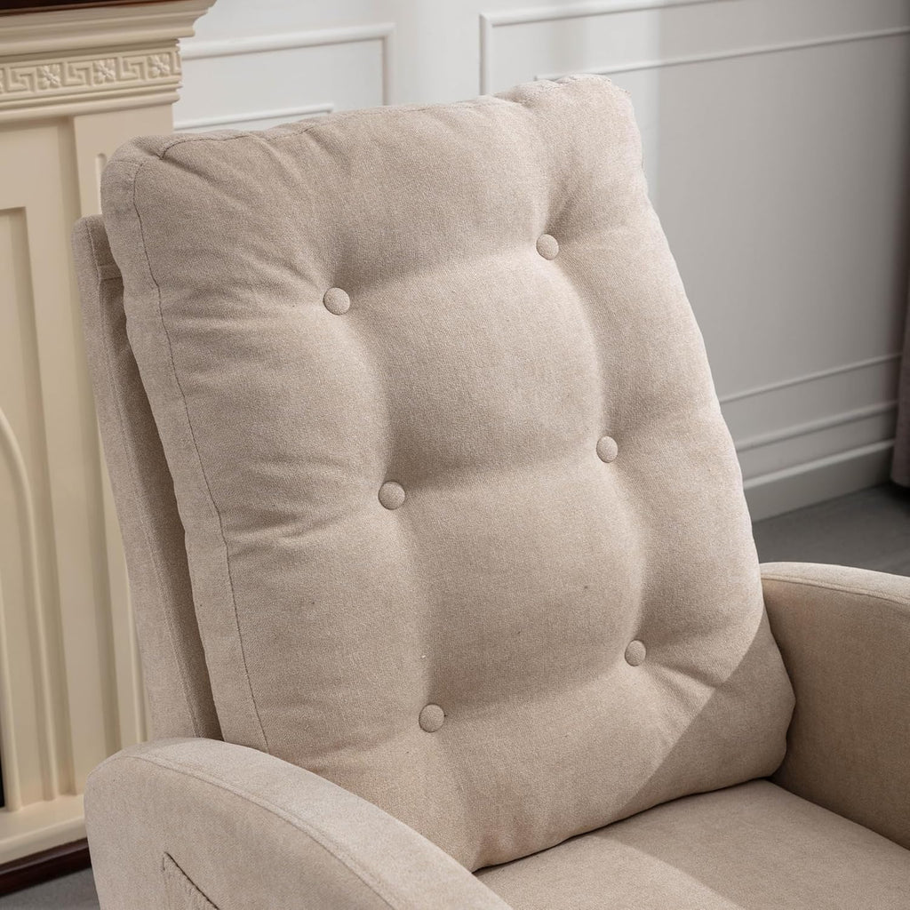 Beige Upholstered Rocking Chair Set of 1 R368
