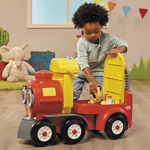 Cozy Train Ride-On with Storage and Working Bell J3464