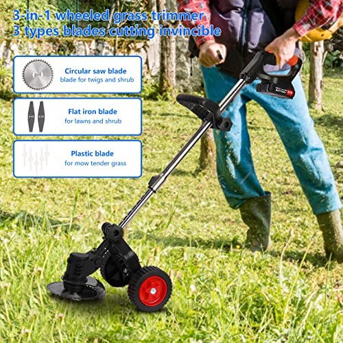 24V Cordless 3 in 1 Electric String Trimmer with 2 x 2000mAh Batteries Y4225