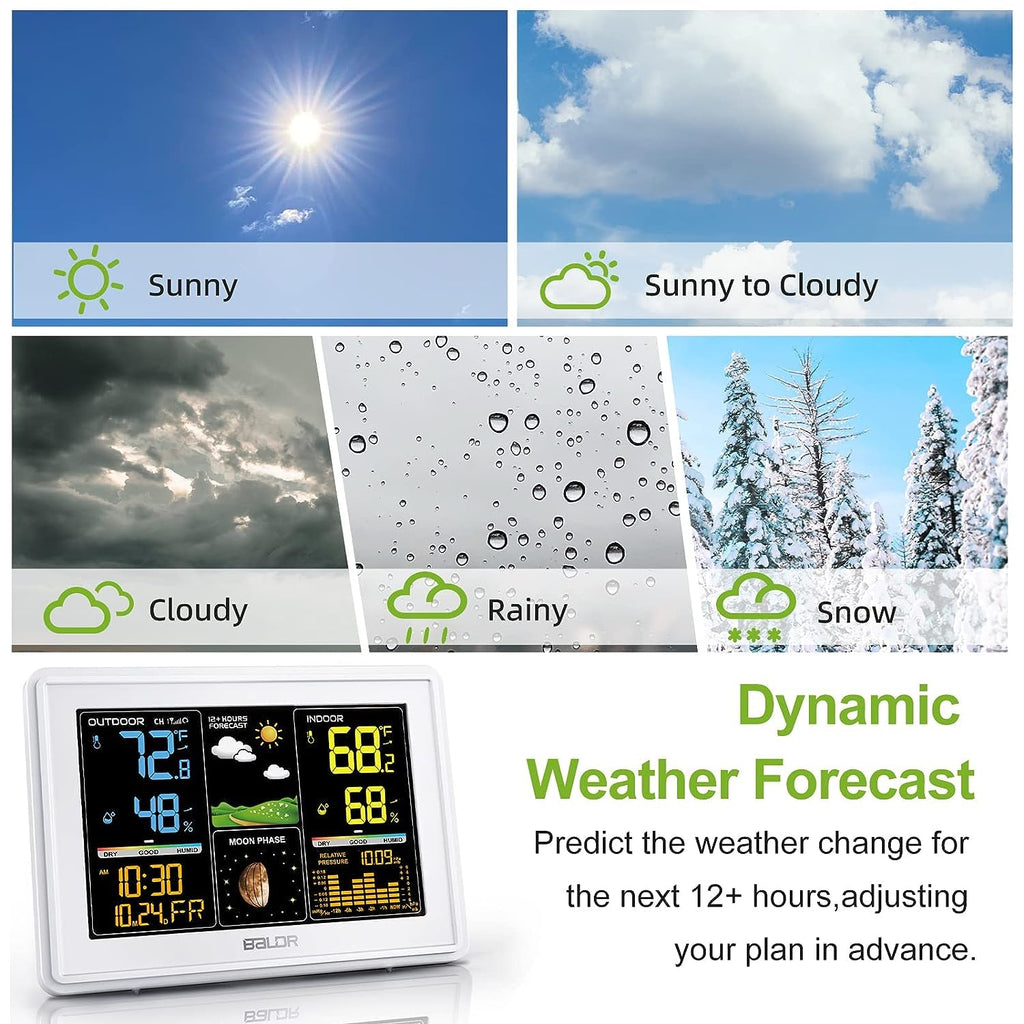 Wireless Indoor Outdoor Weather Station with Atomic Clock and Barometer G785
