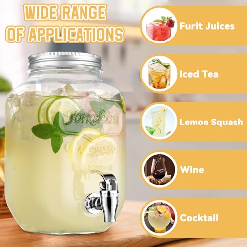1 Gallon Glass Beverage Dispenser With Stand And Spigot N4868