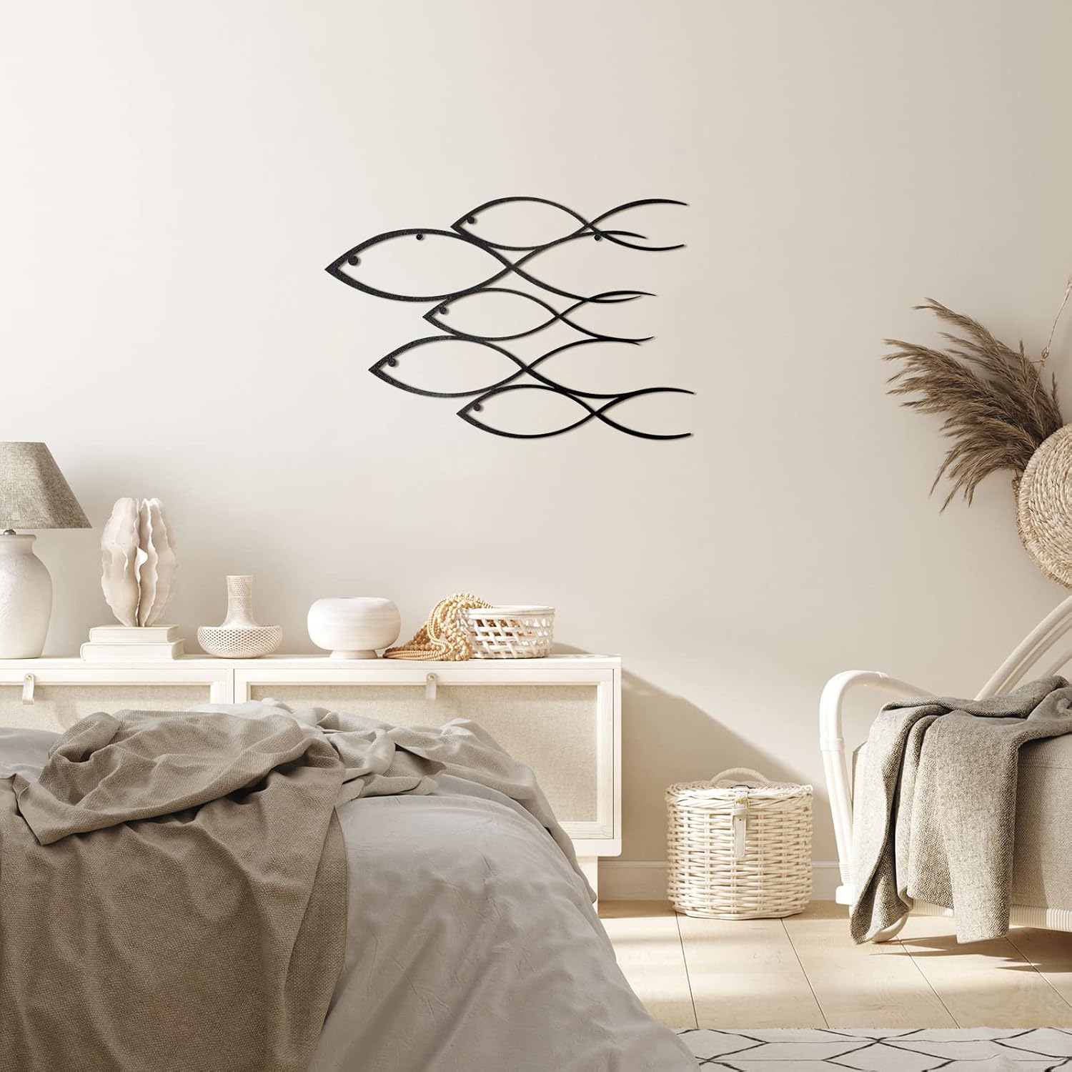 Nautical Metal Wall Art School of Fish, 40 x 26 cm S288