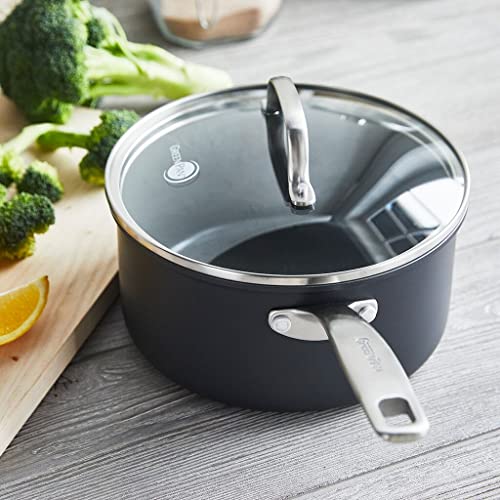5QT Hard Anodized Ceramic Nonstick Saute Pan with Lid, Gray W406