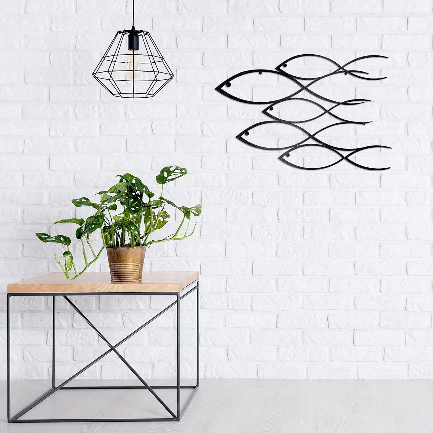 Nautical Metal Wall Art School of Fish, 40 x 26 cm S288