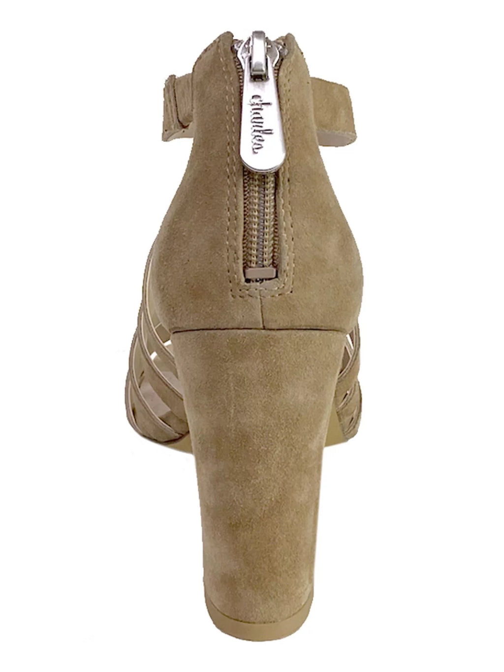 Beige Woven Leather Square Toe Block Heel Dress Sandals I179294