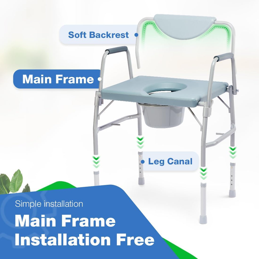 3 in 1 Bariatric Commode Chair with Extra Wide Seat I90189