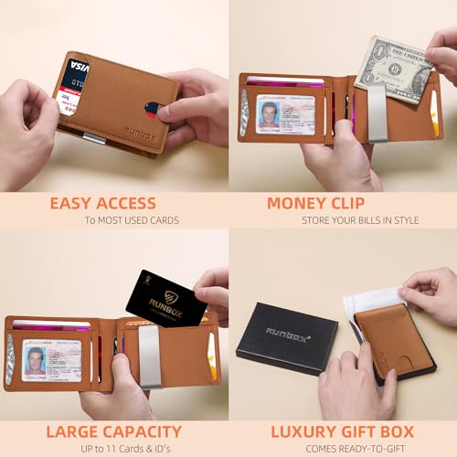 Slim Leather RFID Blocking Bifold Wallet A15111