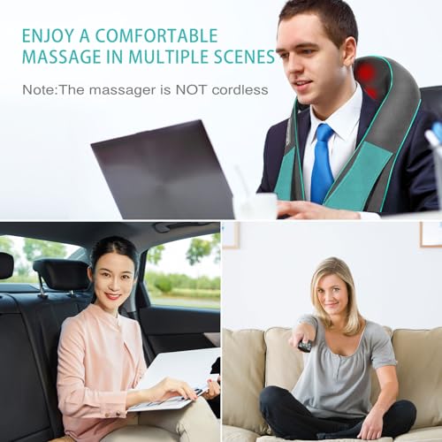 Shiatsu Back and Neck Massager with Heat, Electric Massage Pillow D6760