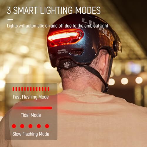 Smart Bike Helmet with LED Lights & Removable Visor G14670