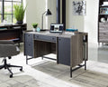 Jet Acacia Finish Double Pedestal Home Office Desk with Storage P87823