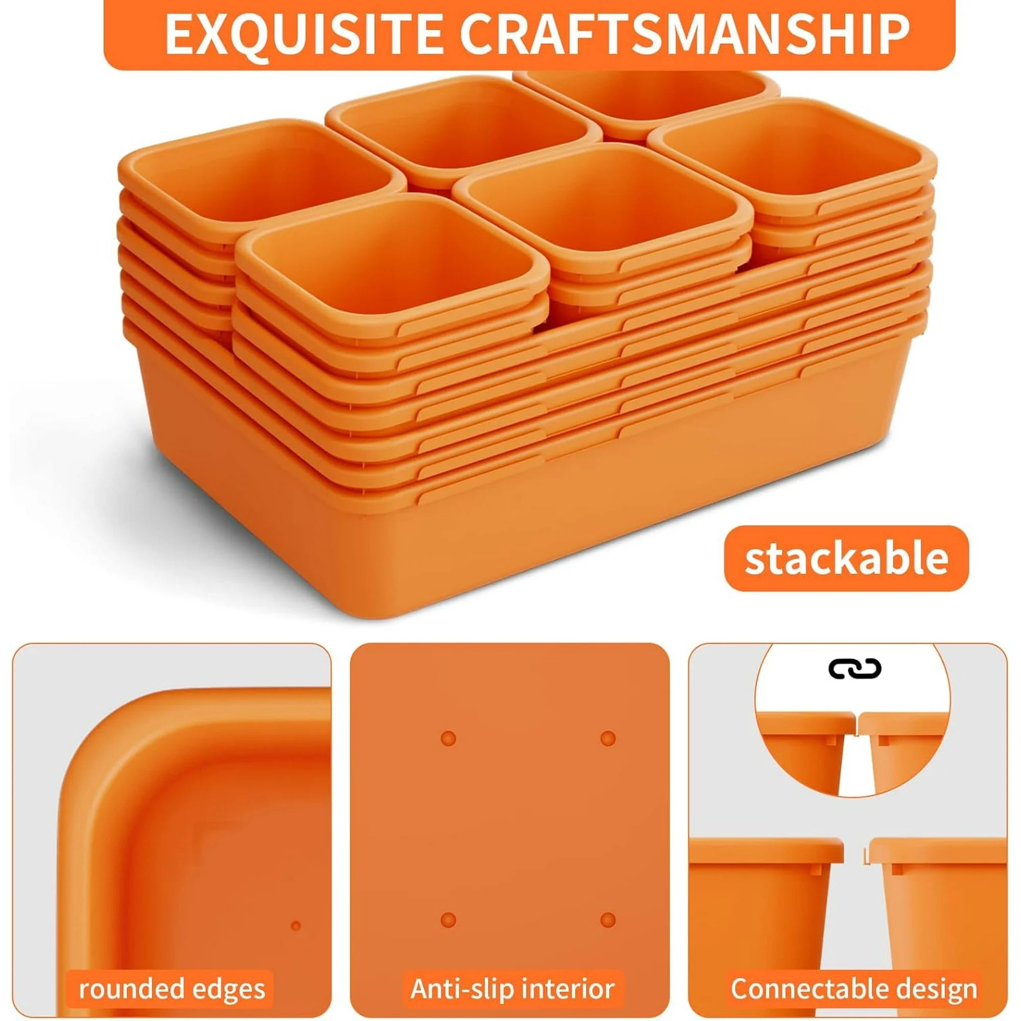 45 Pack Plastic Desk Drawer Organizer Tray 3 Sizes F740