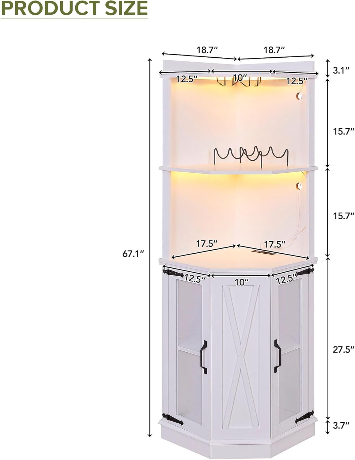 Corner Bar Cabinet with Shelves M862592
