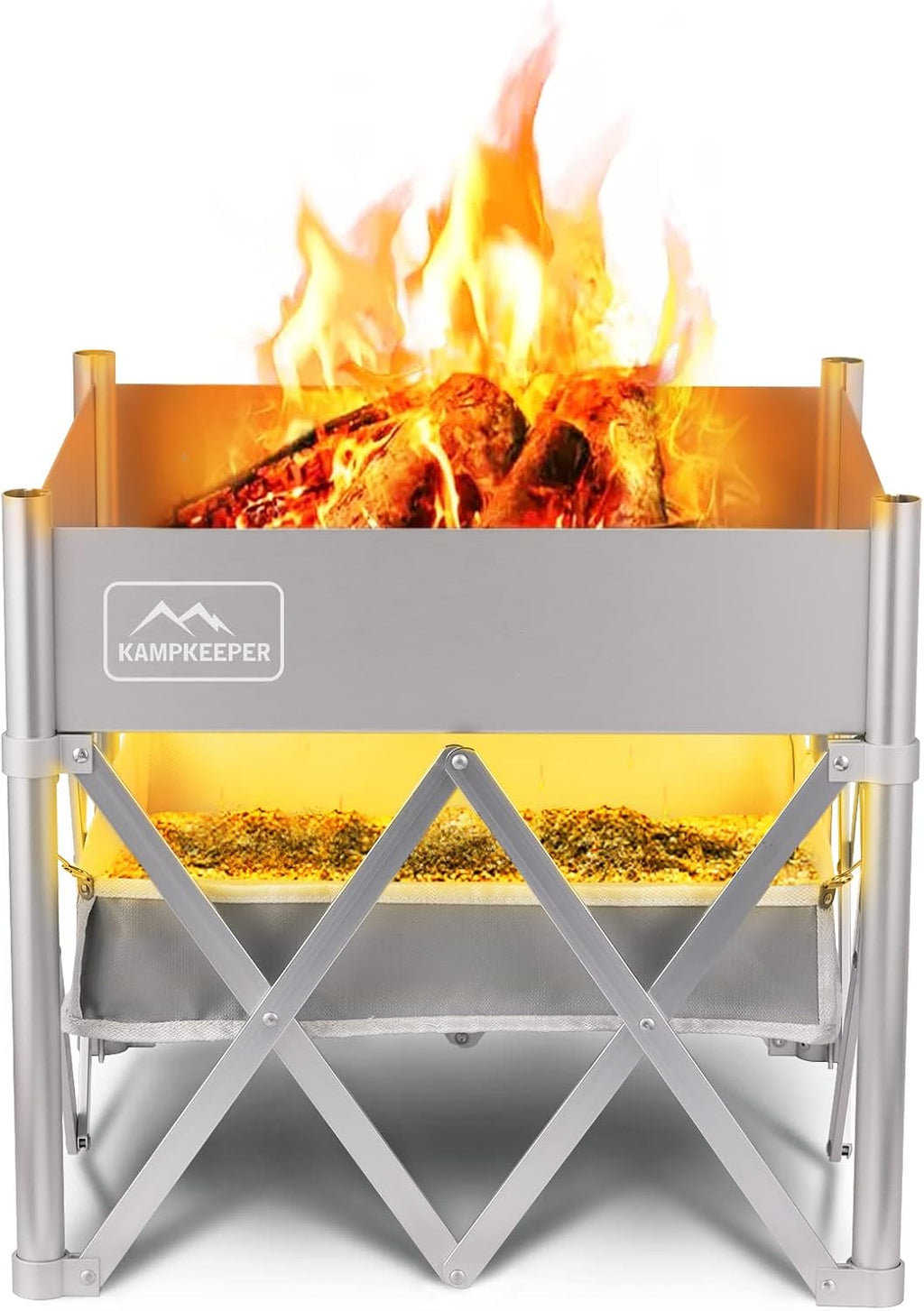 18 Inch Portable Wood Burning Fire Pit with Heat Shield E19841