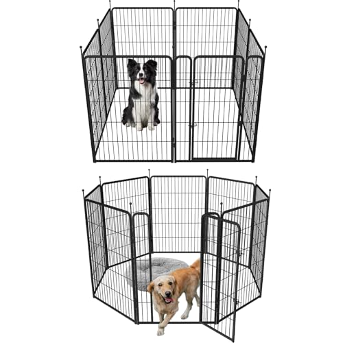 Heavy Duty Metal Dog Play Pen with Gate, 32" Height 8 Panels X5420