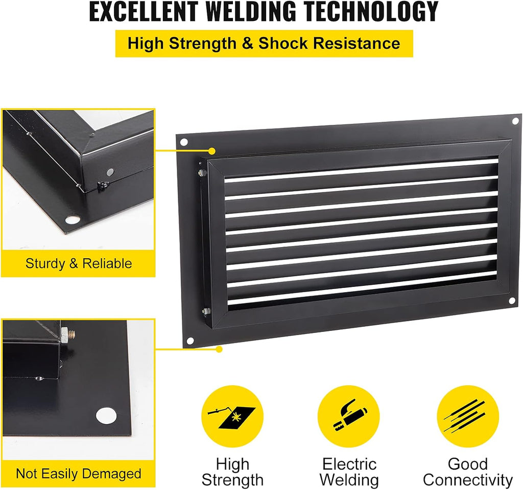 Black 8" x 16" Wall Mounted Flood Vent A118705