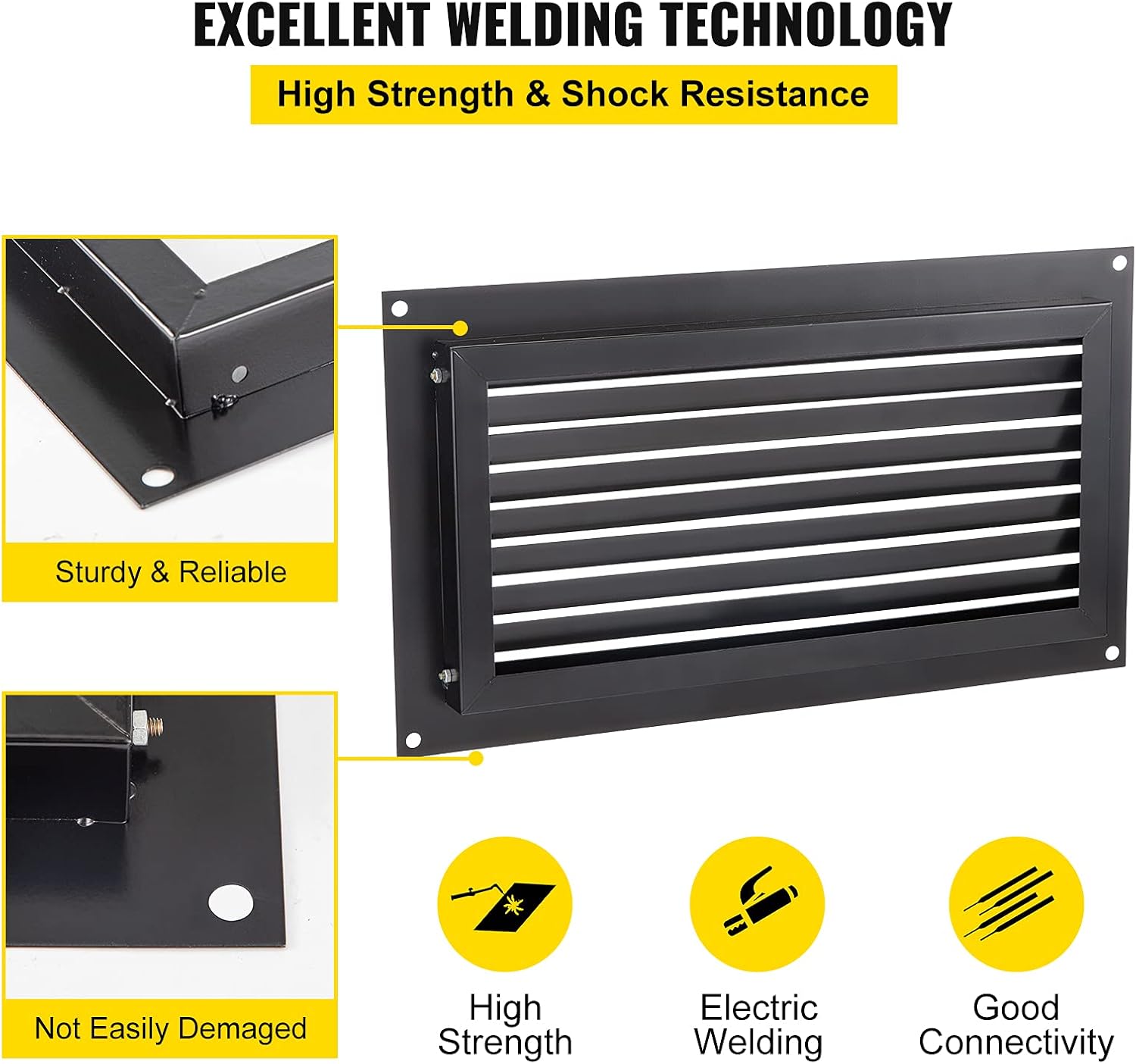 Black 8" x 16" Wall Mounted Flood Vent A118705