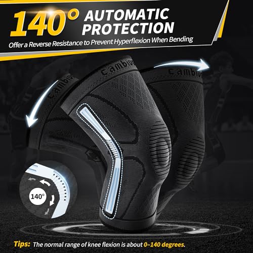 2 Pack Knee Compression Sleeves with Side Stabilizers & Patella Gel Pad X3541
